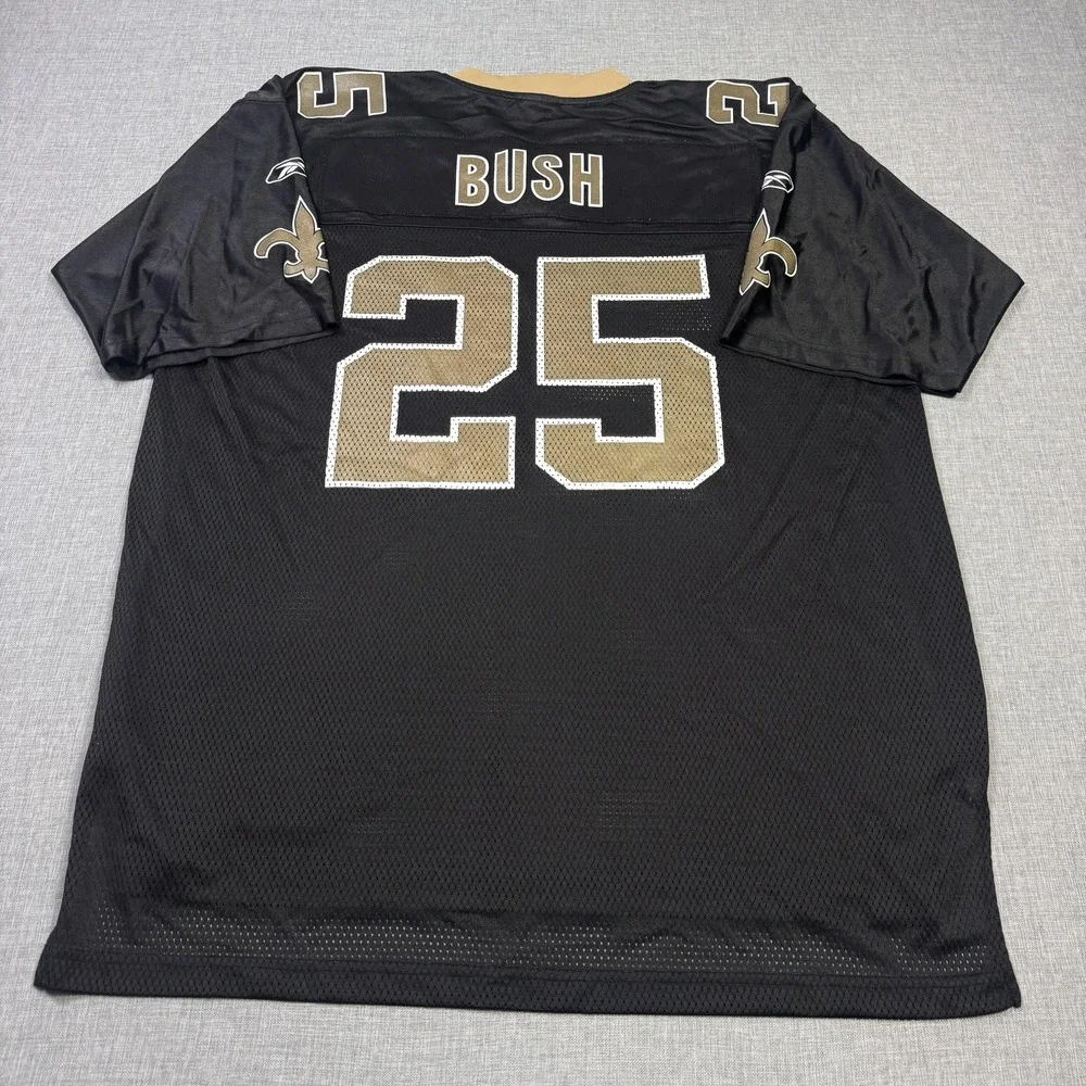 Reebok New Orleans Saints Reggie Bush Jersey Mens XL Black NFL Football